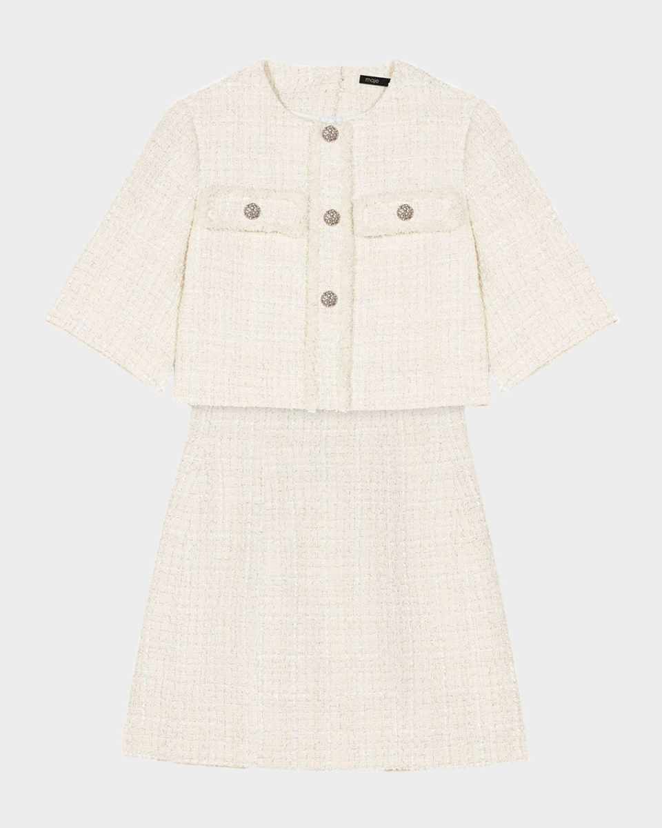 Reims Tweed Two-in-One Mini Dress
